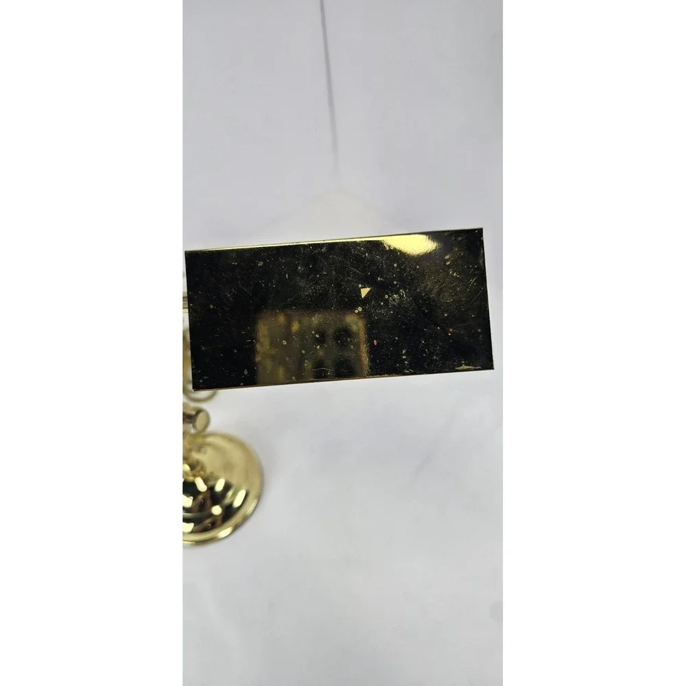 Vintage Brass Desk Lamp Adjustable Arm Rectangular Shade Mid Century - Working‎